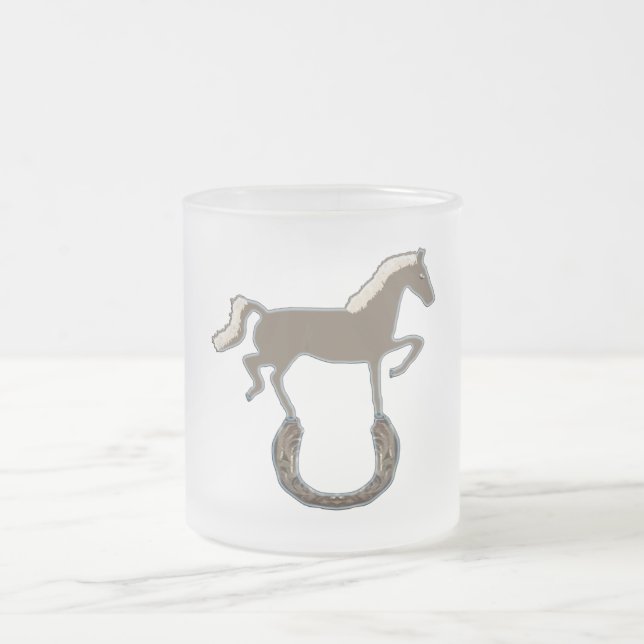 Markara Horseshoe Frosted Glass Coffee Mug (Center)
