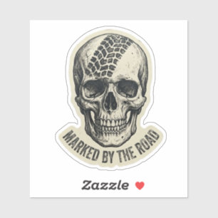 Marked by the Road Skull Sticker Dark Biker Moto