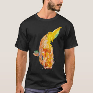 Marker Drawing of a Koi Fish at the Surface of the T-Shirt