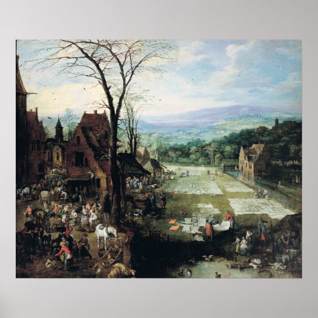 Market and Bleaching Ground, 1620-22 Poster (Front)