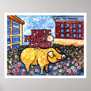 Market Centre Pig Poster