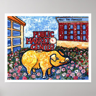 Market Centre Pig Poster