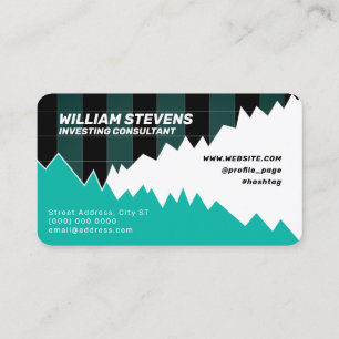 Market chart inspired buy and sell business card