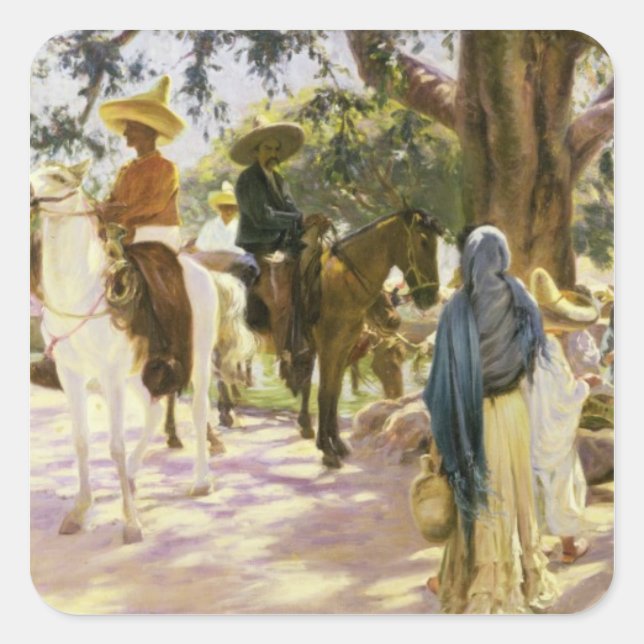 Market day at San Gabriel , Mexico Square Sticker (Front)