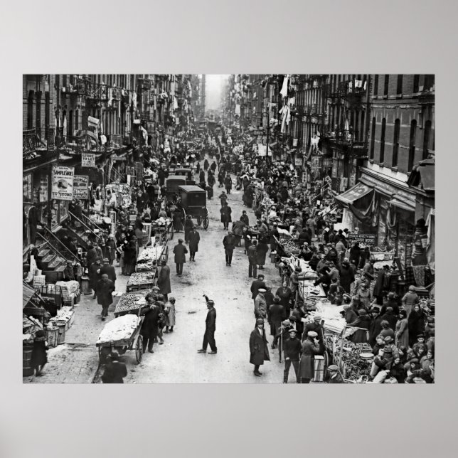 MARKET DAY - LOWER EAST SIDE MANHATTAN c. 1902 Poster (Front)