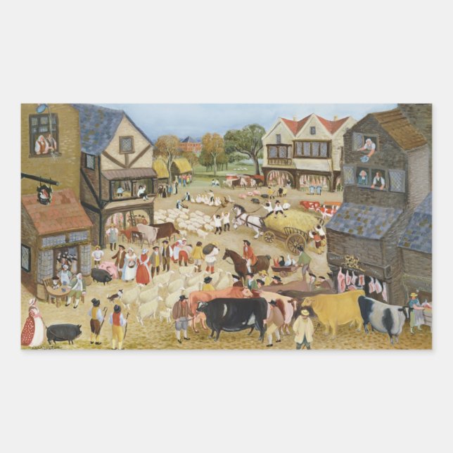 Market Day Rectangular Sticker (Front)