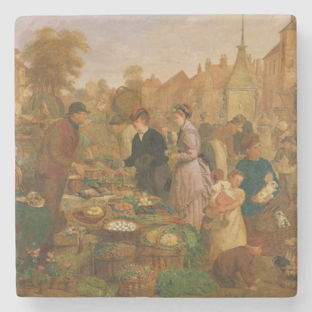 Market Day Stone Coaster (Front)