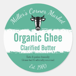 Market Farm Label Organic Ghee Butter Template