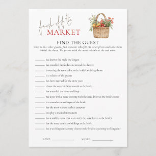 Market Find the Guest Bridal Shower Game Card