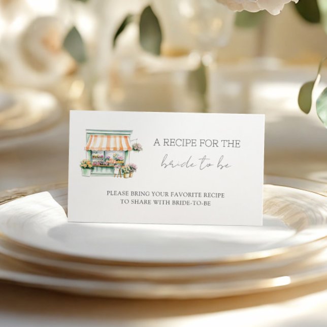 Market Flower Shop Bridal Shower Share A Recipe Enclosure Card (Creator Uploaded)