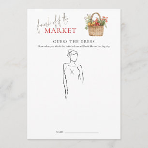 Market Guess the Dress Bridal Shower Game Card