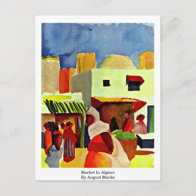 Market In Algiers By August Macke Postcard (Front)