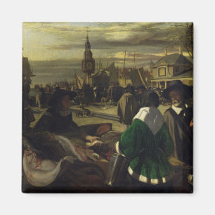 Market in the Hague, c.1660 Magnet