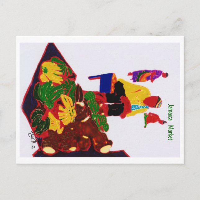 Market Jamaica Postcard (Front)