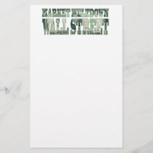Market Meltdown Wall Street Stationery