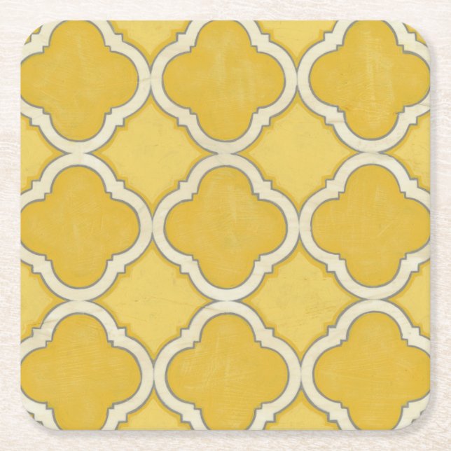 Market Motifs I Square Paper Coaster (Front)
