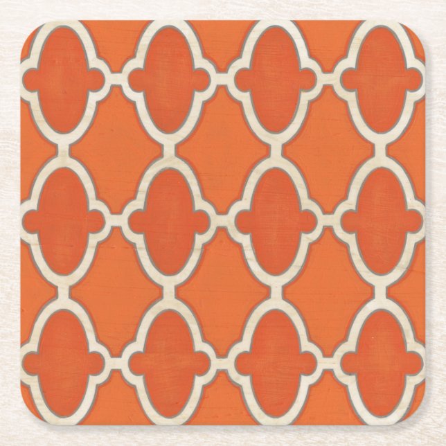 Market Motifs III Square Paper Coaster (Front)
