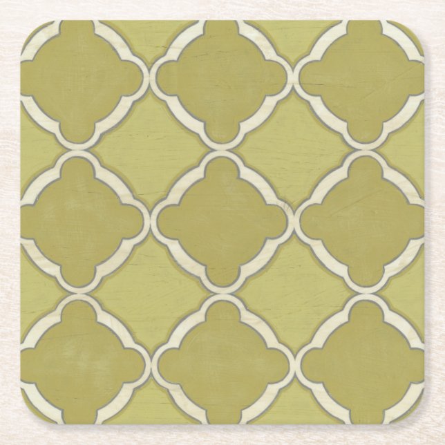 Market Motifs IX Square Paper Coaster (Front)