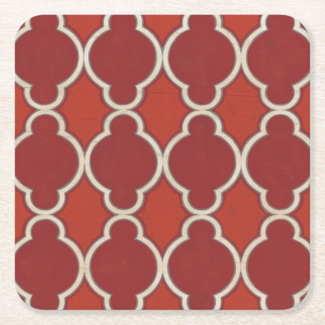 Market Motifs VII Square Paper Coaster (Front)