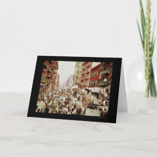 Market Mulberry St. New York City 1900 Card