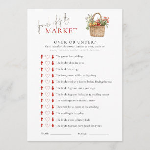Market Over or Under Bridal Shower Game Card