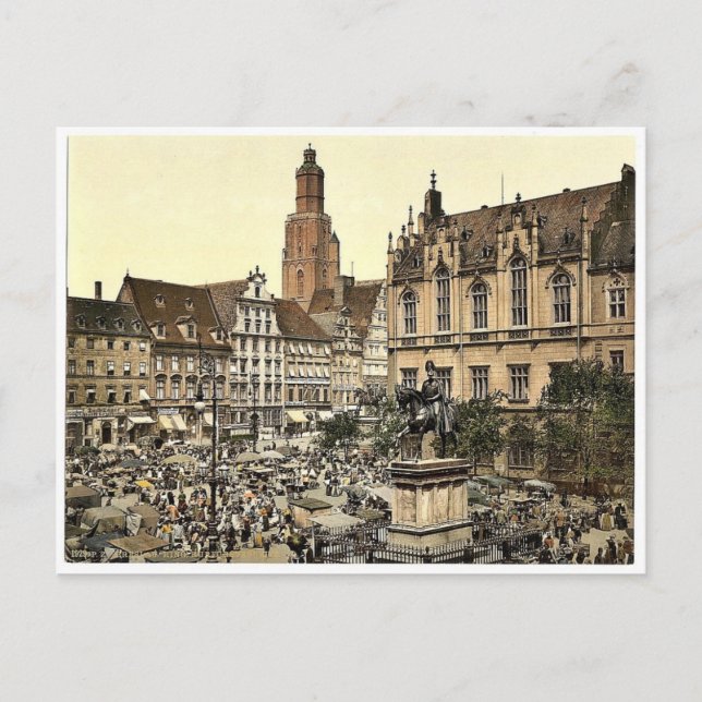 Market place, Breslau, Silesia, Germany (i.e., Wro Postcard (Front)