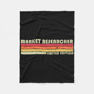 Market Researcher Funny Job Title Profession Birth Fleece Blanket