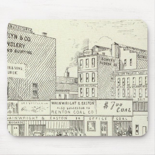 Market, Sacramento and California North Side Mouse Mat (Front)