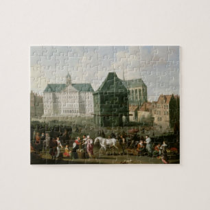 Market Scene before the Dam Palace, Amsterdam Jigsaw Puzzle