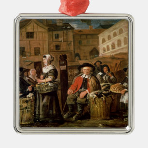 Market Scene Metal Tree Decoration