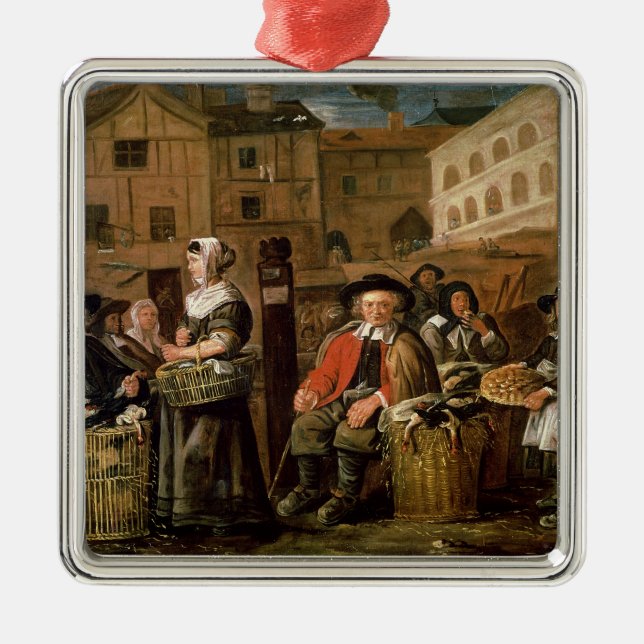 Market Scene Metal Tree Decoration (Front)