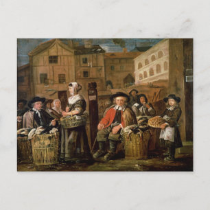 Market Scene Postcard