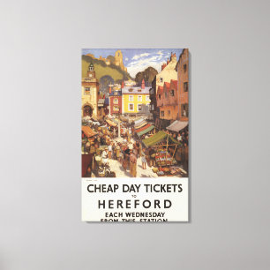 Market Scene Railway Poster Canvas Print