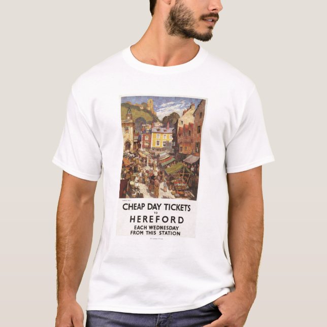 Market Scene Railway Poster T-Shirt (Front)