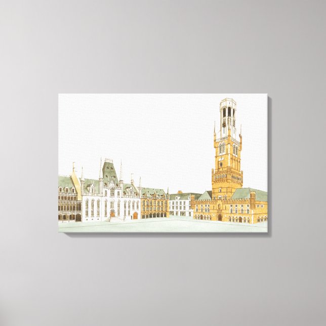 Market Square. Bruges Belgium Canvas Print (Front)
