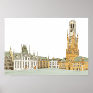 Market Square. Bruges Belgium Poster