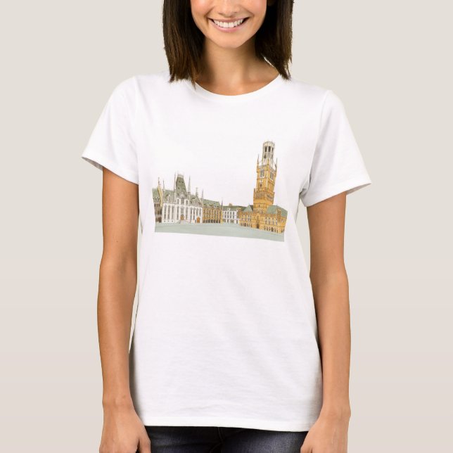 Market Square. Bruges Belgium T-Shirt (Front)