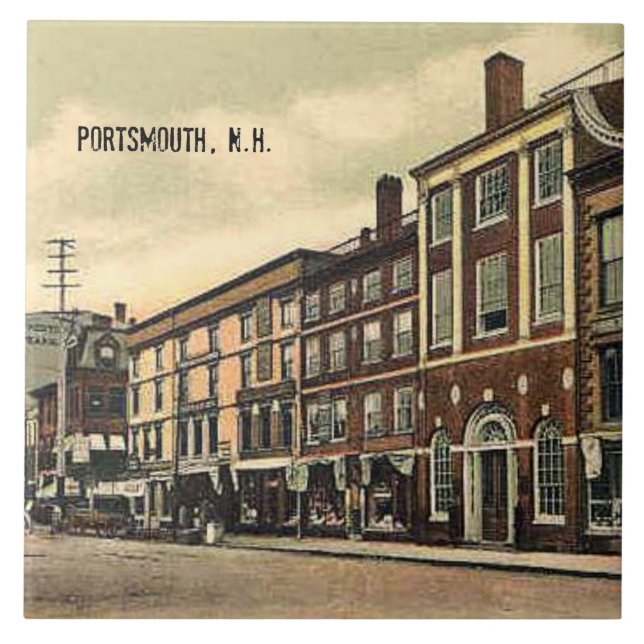 Market Square, Portsmouth, NH, 1905, Tile (Front)