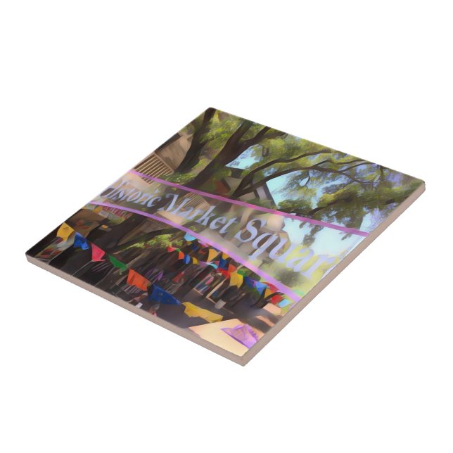 Market Square Watercolor - San Antonio Tile (Side)