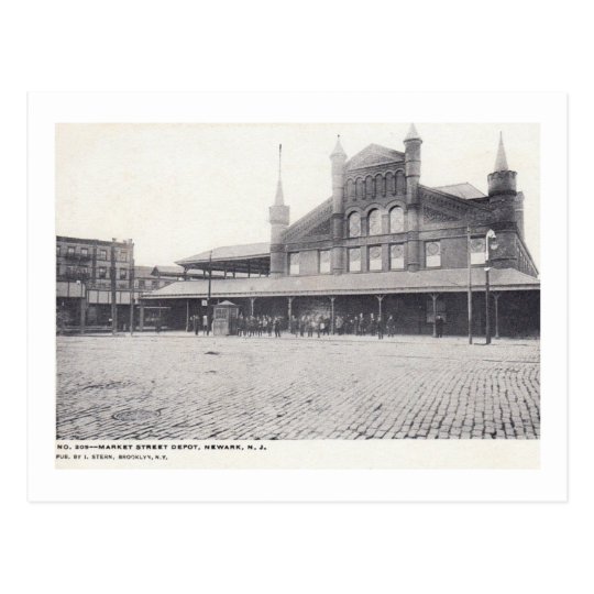 Market St. Train Depot, Newark NJ Vintage Postcard