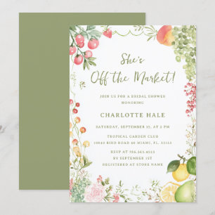 Market Watercolor Bridal Shower Invitation