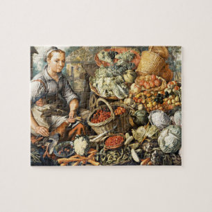 Market Woman Fruits and Vegetables Jigsaw Puzzle