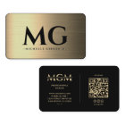 Marketing Black Faux Gold Monogram Elegant Modern