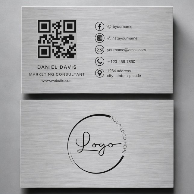 Marketing Consultant Metal QR Code Business Card (Creator Uploaded)