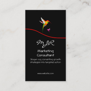 Marketing Consultant, Monogram, Hummingbird Logo Business Card