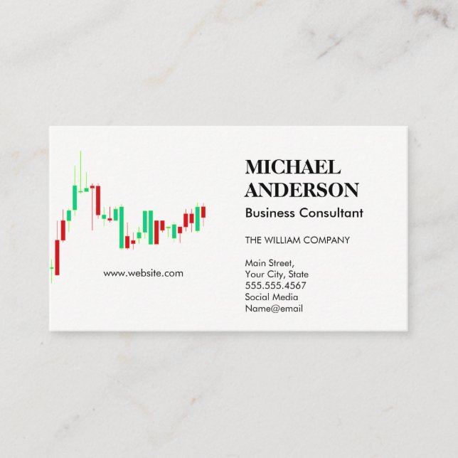 Marketing Consulting | Graph Data Chart Business C Business Card (Front)