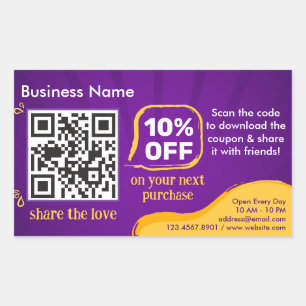 Marketing Discount QR Code To Scan For Customer Rectangular Sticker