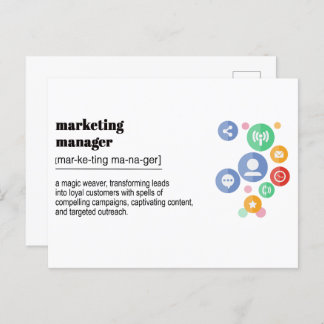 marketing manager definition print postcard