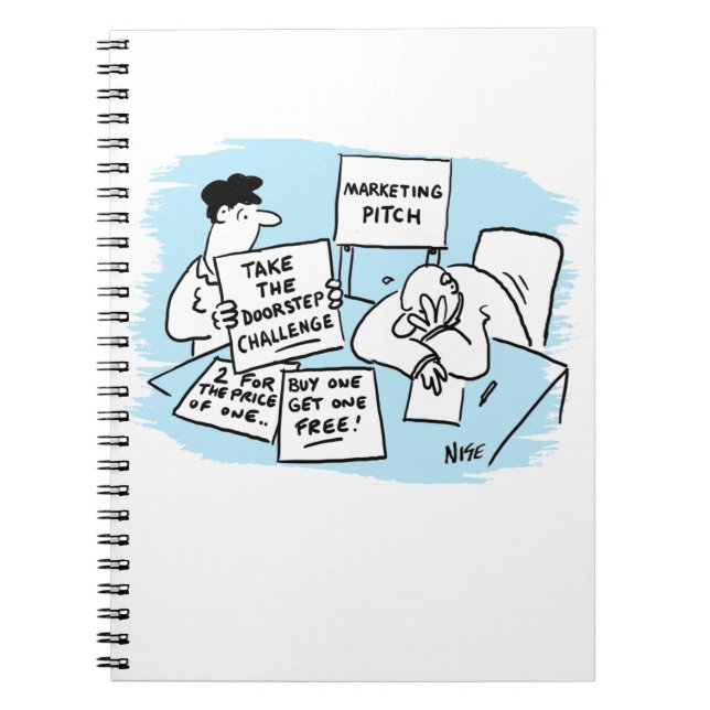 Marketing Manager is Enduring a Sales Pitch Notebook (Front)
