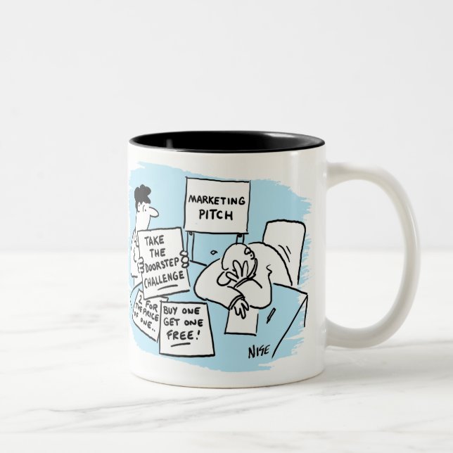 Marketing Manager is Enduring a Sales Pitch Two-Tone Coffee Mug (Right)
